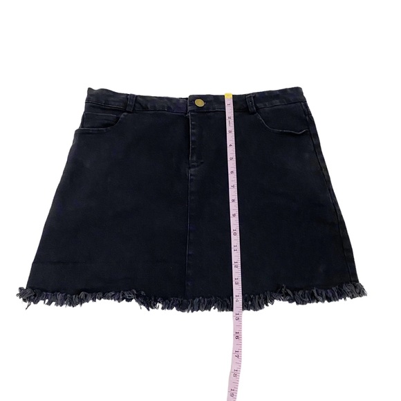 Sadie & Sage Black Denim Mini Jean Skirt, Size Medium - Picture 5 of 8